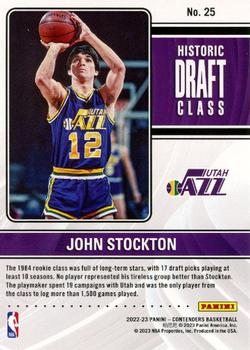 2022-23 Panini Contenders - Historic Draft Class Contenders #25 John Stockton Back