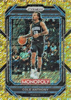 2022-23 Panini Prizm Monopoly - Gold Money Shimmer #64 Cole Anthony Front