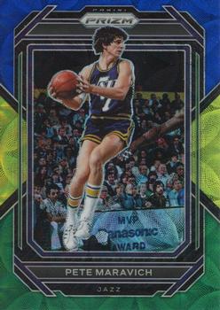 2022-23 Panini Prizm - Prizms Choice Blue Yellow and Green #286 Pete Maravich Front