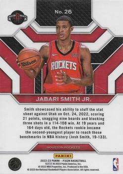 2022-23 Panini Prizm - Emergent #26 Jabari Smith Jr. Back