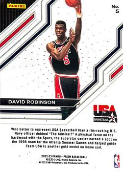 2022-23 Panini Prizm - USA Basketball #5 David Robinson Back