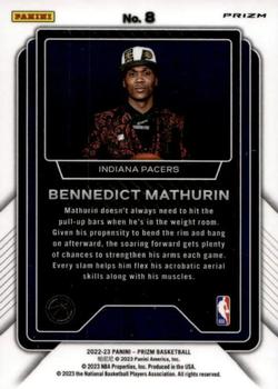 2022-23 Panini Prizm - Luck of the Lottery Prizms Fast Break #8 Bennedict Mathurin Back