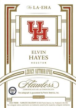 2022 Panini Flawless Collegiate - Legacy Autographs #LA-EHA Elvin Hayes Back