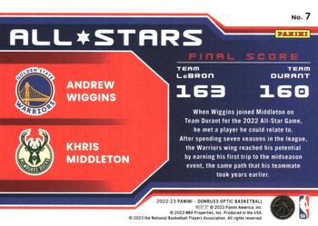 2022-23 Donruss Optic - All-Stars #7 Andrew Wiggins / Khris Middleton Back