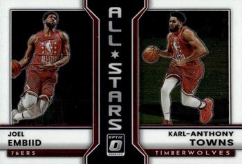 2022-23 Donruss Optic - All-Stars #9 Joel Embiid / Karl-Anthony Towns Front