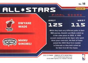 2022-23 Donruss Optic - All-Stars #18 Dwyane Wade / Manu Ginobili Back