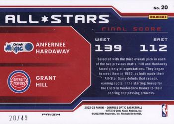2022-23 Donruss Optic - All-Stars Blue #20 Anfernee Hardaway / Grant Hill Back
