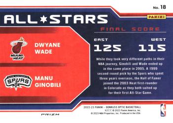 2022-23 Donruss Optic - All-Stars Holo #18 Dwyane Wade / Manu Ginobili Back