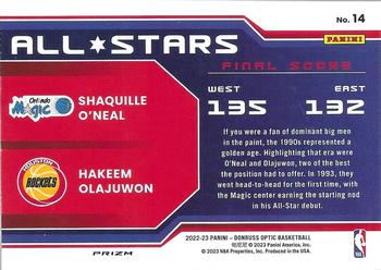 2022-23 Donruss Optic - All-Stars Holo Fast Break #14 Shaquille O'Neal / Hakeem Olajuwon Back