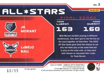 2022-23 Donruss Optic - All-Stars Red #3 Ja Morant / LaMelo Ball Back