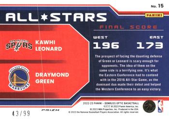 2022-23 Donruss Optic - All-Stars Red #15 Kawhi Leonard / Draymond Green Back