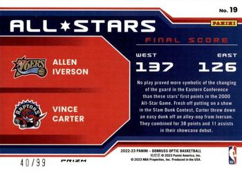 2022-23 Donruss Optic - All-Stars Red & Gold Wave #19 Allen Iverson / Vince Carter Back