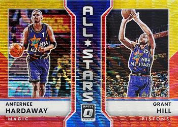 2022-23 Donruss Optic - All-Stars Red & Gold Wave #20 Anfernee Hardaway / Grant Hill Front