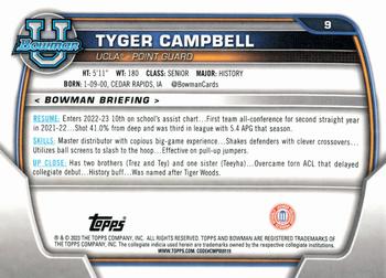2022-23 Bowman University Chrome #9 Tyger Campbell Back