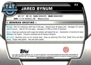 2022-23 Bowman University Chrome #23 Jared Bynum Back