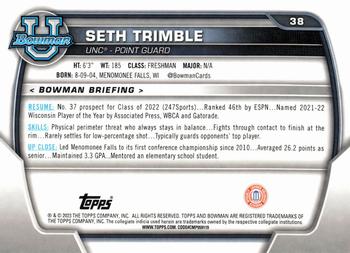 2022-23 Bowman University Chrome #38 Seth Trimble Back