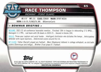 2022-23 Bowman University Chrome #65 Race Thompson Back