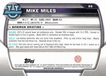 2022-23 Bowman University Chrome #88 Mike Miles Back