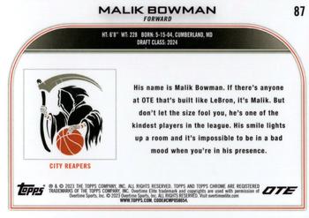 2022-23 Topps Chrome Overtime Elite #87 Malik Bowman Back