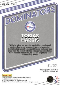 2022-23 Donruss Optic - Dominators Signatures #DS-TBH Tobias Harris Back