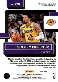 2022-23 Donruss Optic - Rated Rookies Signatures Choice #228 Scotty Pippen Jr. Back