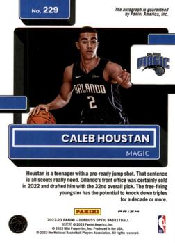 2022-23 Donruss Optic - Rated Rookies Signatures Holo #229 Caleb Houstan Back