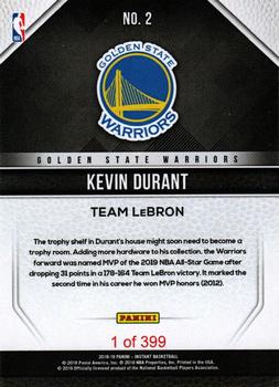2018-19 Panini Instant All-Stars #2 Kevin Durant Back