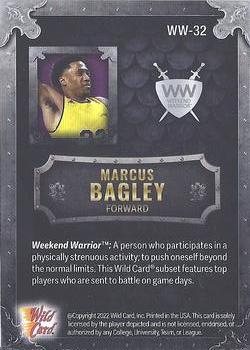 2022 Wild Card Matte - Weekend Warrior Silver/Black/Purple #WW-32 Marcus Bagley Back