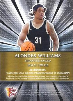 2021-22 Wild Card Alumination - Holo-Lux Silver Crystals Holo Paper #ABC-5 Alondes Williams Back