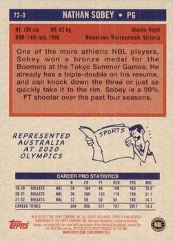 2022-23 Topps NBL - 1972 Topps Basketball #72-3 Nathan Sobey Back