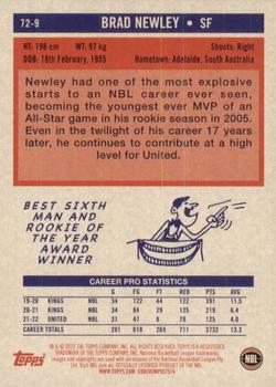 2022-23 Topps NBL - 1972 Topps Basketball #72-9 Brad Newley Back