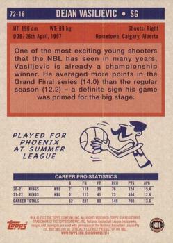 2022-23 Topps NBL - 1972 Topps Basketball #72-18 Dejan Vasiljevic Back