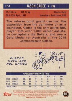 2022-23 Topps NBL - 1972 Topps Basketball Gold #72-4 Jason Cadee Back