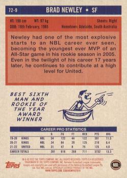 2022-23 Topps NBL - 1972 Topps Basketball Orange #72-9 Brad Newley Back