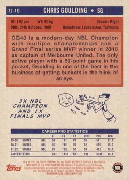 2022-23 Topps NBL - 1972 Topps Basketball Orange #72-10 Chris Goulding Back