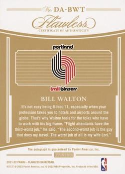 2021-22 Panini Flawless - Distinguished Autos Gold #DA-BWT Bill Walton Back