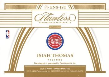 2021-22 Panini Flawless - Enshrined Signatures #ENS-IST Isiah Thomas Back