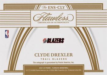 2021-22 Panini Flawless - Enshrined Signatures #ENS-CLY Clyde Drexler Back