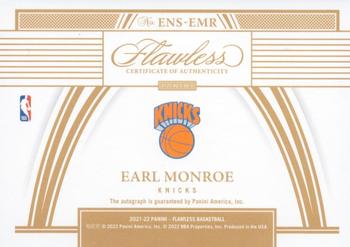 2021-22 Panini Flawless - Enshrined Signatures #ENS-EMR Earl Monroe Back