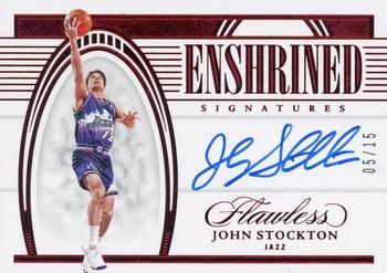 2021-22 Panini Flawless - Enshrined Signatures Ruby #ENS-JST John Stockton Front