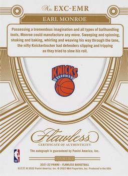 2021-22 Panini Flawless - Excellence Signatures #EXC-EMR Earl Monroe Back