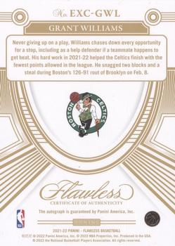 2021-22 Panini Flawless - Excellence Signatures Ruby #EXC-GWL Grant Williams Back