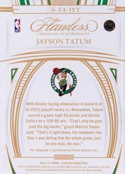 2021-22 Panini Flawless - Flawless Autographs Gold #FA-JYT Jayson Tatum Back