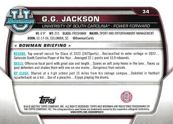 2022-23 Bowman University Chrome - Pink #34 G.G. Jackson Back