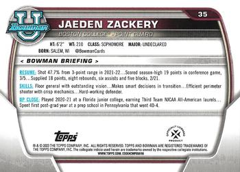 2022-23 Bowman University Chrome - Pink #35 Jaeden Zackery Back