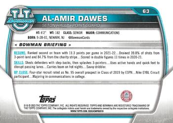 2022-23 Bowman University Chrome - Pink #63 Al-Amir Dawes Back