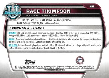 2022-23 Bowman University Chrome - Pink #65 Race Thompson Back