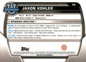 2022-23 Bowman University Chrome - Pink #98 Jaxon Kohler Back