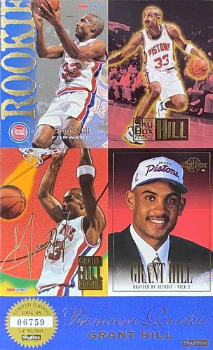 1994-95 SkyBox Hoops Grant Hill Promotional Sheet #PR1-PR4 Grant Hill Front