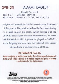 2022-23 Bowman University Chrome - 2009 Bowman #09B-25 Adam Flagler Back